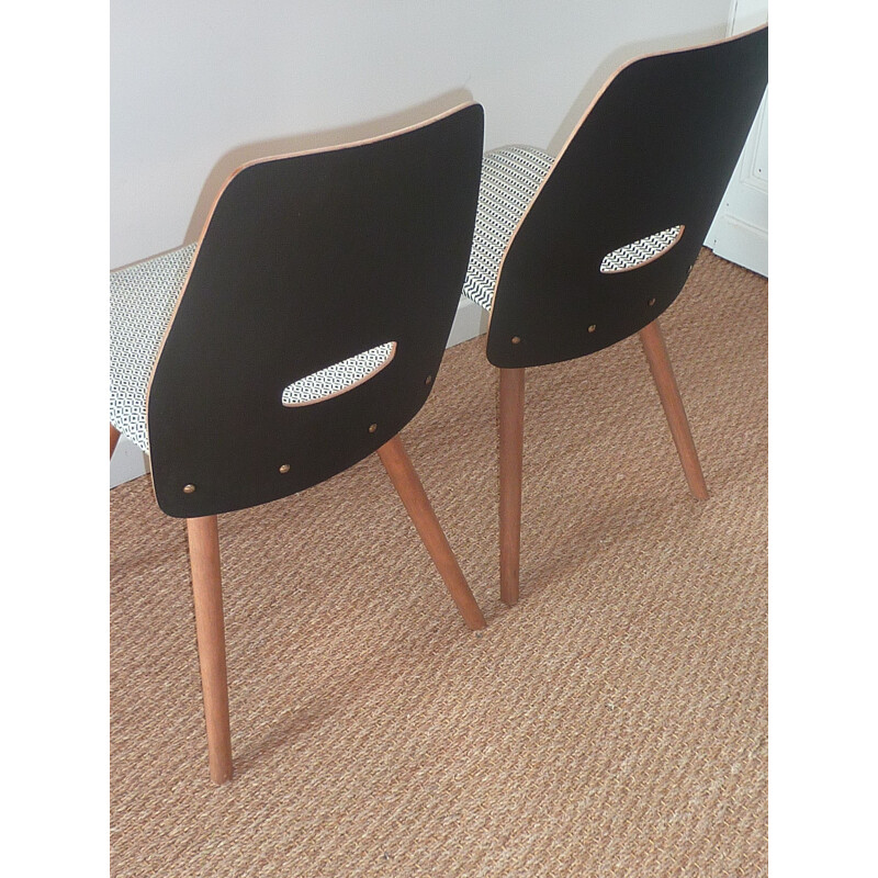 Pair of vintage beechwood chairs - 1950s