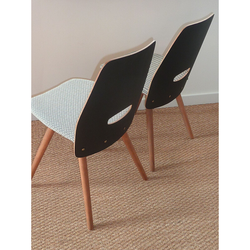 Pair of vintage beechwood chairs - 1950s