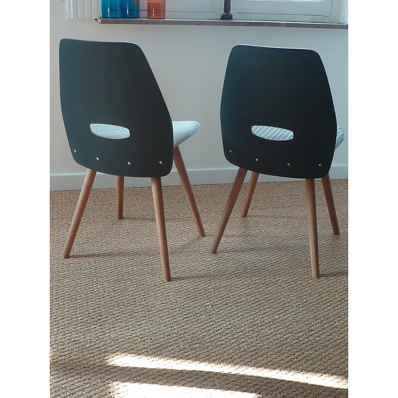 Pair of vintage beechwood chairs - 1950s