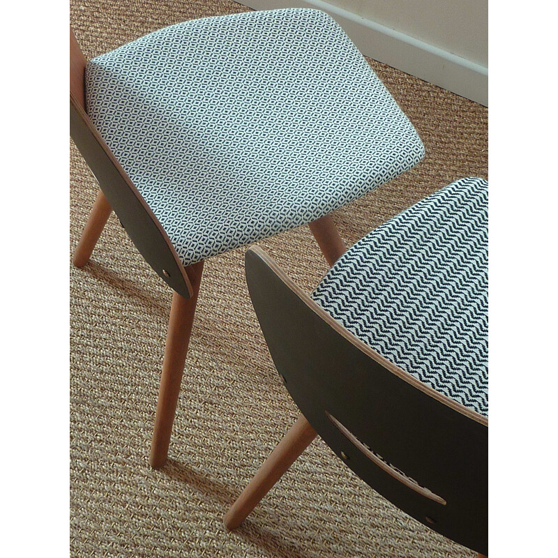 Pair of vintage beechwood chairs - 1950s