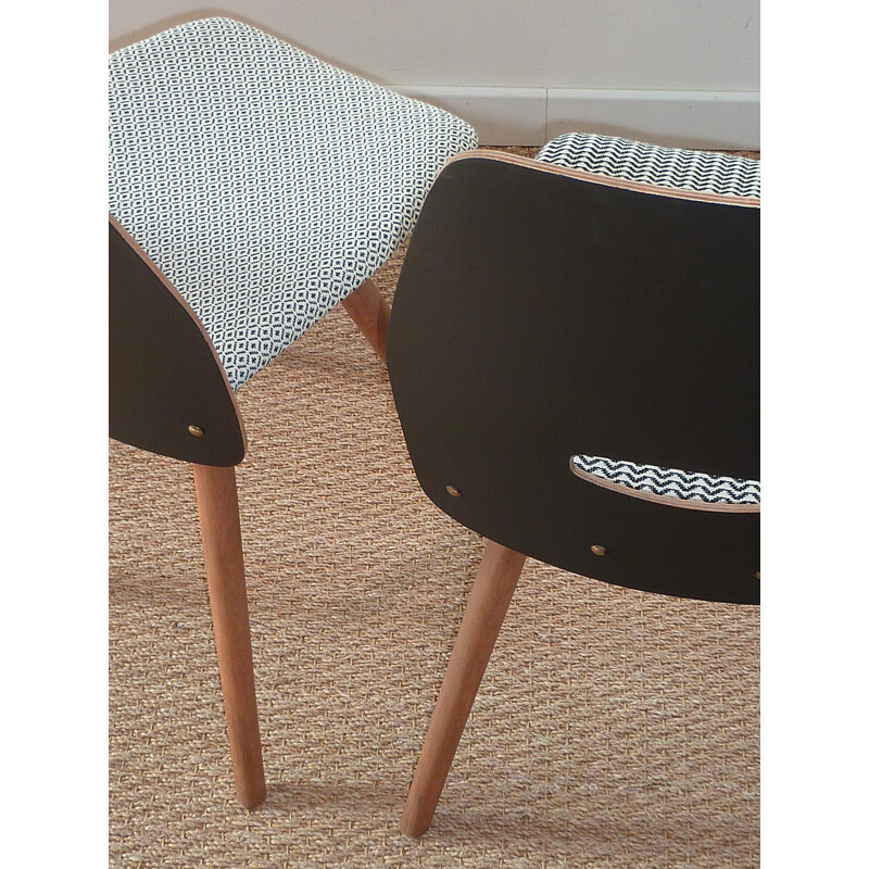 Pair of vintage beechwood chairs - 1950s
