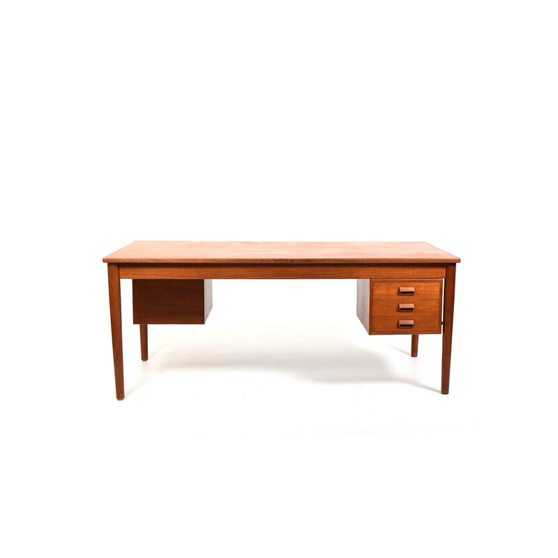 Vintage teak double-desk de Børge Mogensen, Dinamarca 1950s