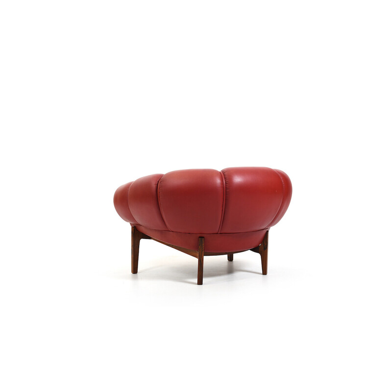 Deense vintage "Croissant" fauteuil van Illum Wikkelsø voor Holger Christiansen, jaren 1950