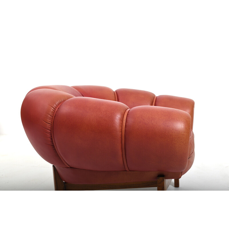 Danish vintage "Croissant" armchair by Illum Wikkelsø for Holger Christiansen, 1950s