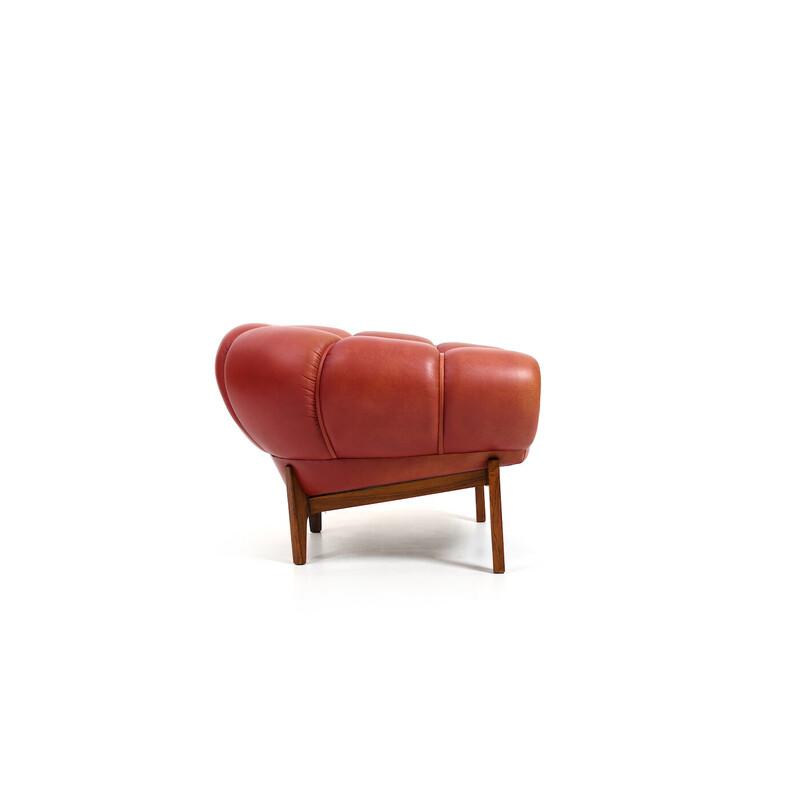 Danish vintage "Croissant" armchair by Illum Wikkelsø for Holger Christiansen, 1950s