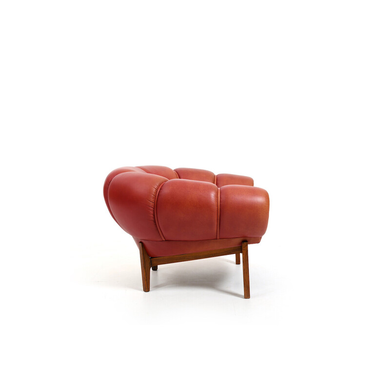Danish vintage "Croissant" armchair by Illum Wikkelsø for Holger Christiansen, 1950s