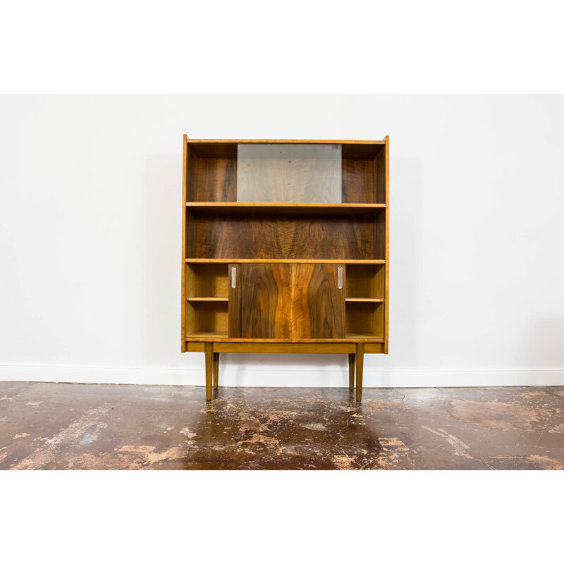 Vintage walnut display cabinet by Bytomskie Fabryki Mebli, Poland 1960s