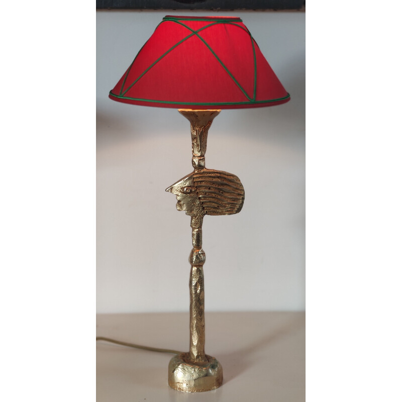 Lampe de table vintage en bronze doré de Pierre Casenove