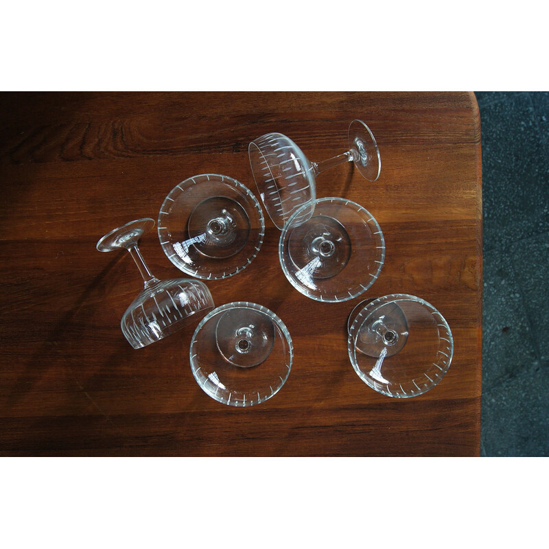 Set van 6 vintage Ripple champagneglazen