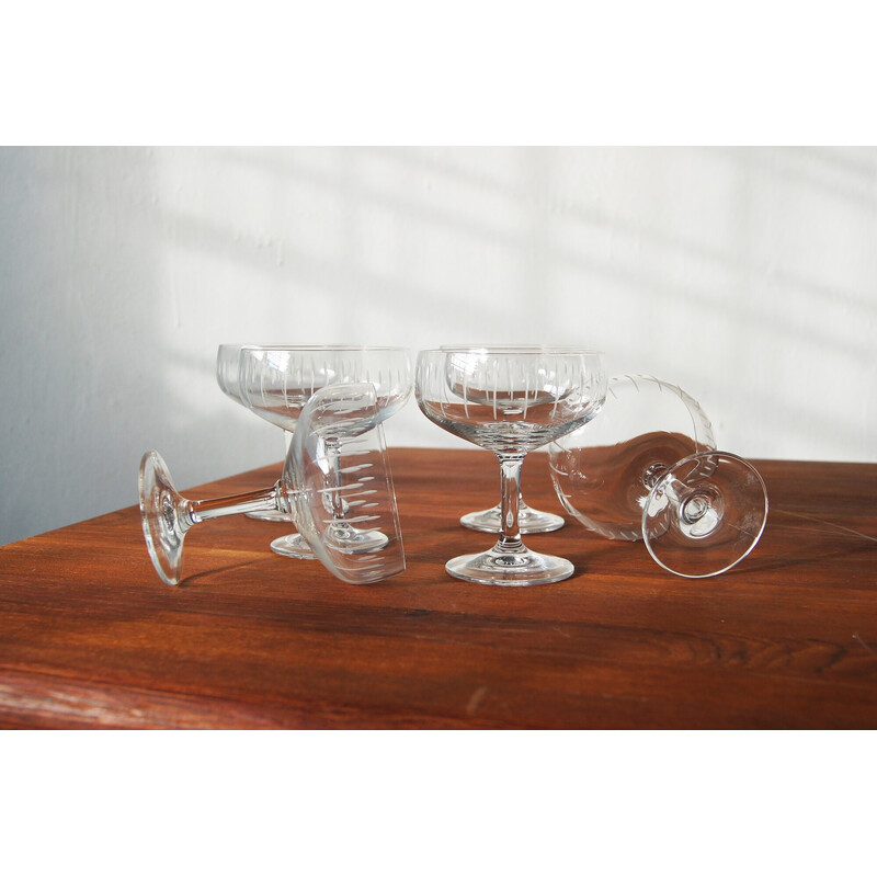 Ensemble de 6 verres à champagne vintage Ripple