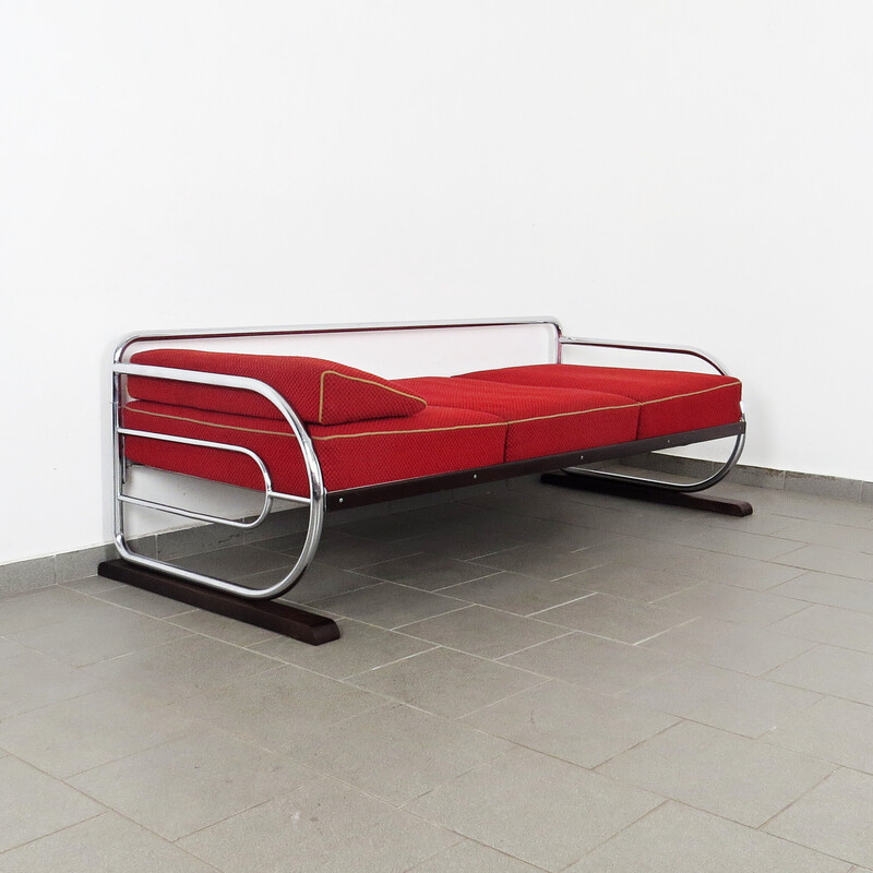 Vintage tubular sofa by Hynek Gottwald, Czechoslovakia 1930