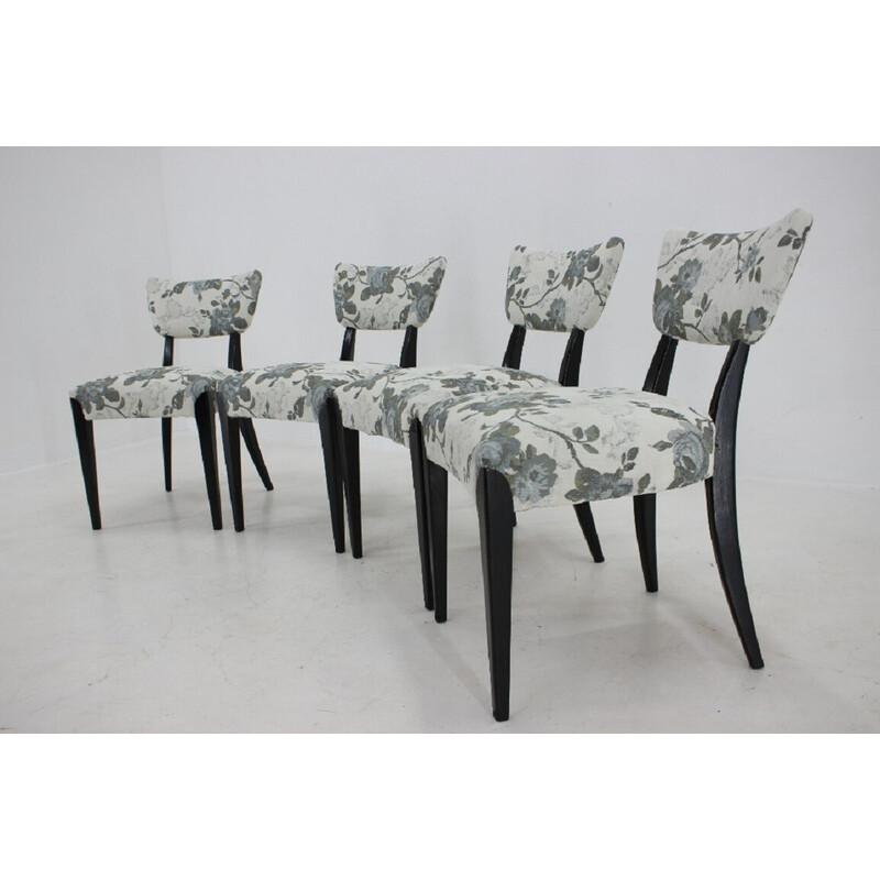 Set of 4 vintage dining chairs by Jindrich Halabala, Czechoslovakia 1950s