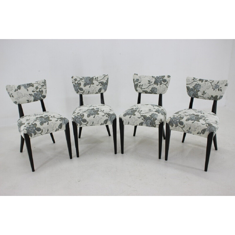 Set of 4 vintage dining chairs by Jindrich Halabala, Czechoslovakia 1950s