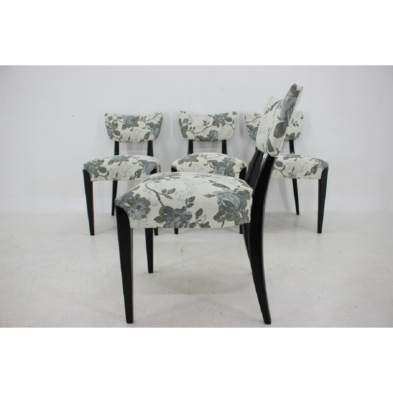 Set of 4 vintage dining chairs by Jindrich Halabala, Czechoslovakia 1950s