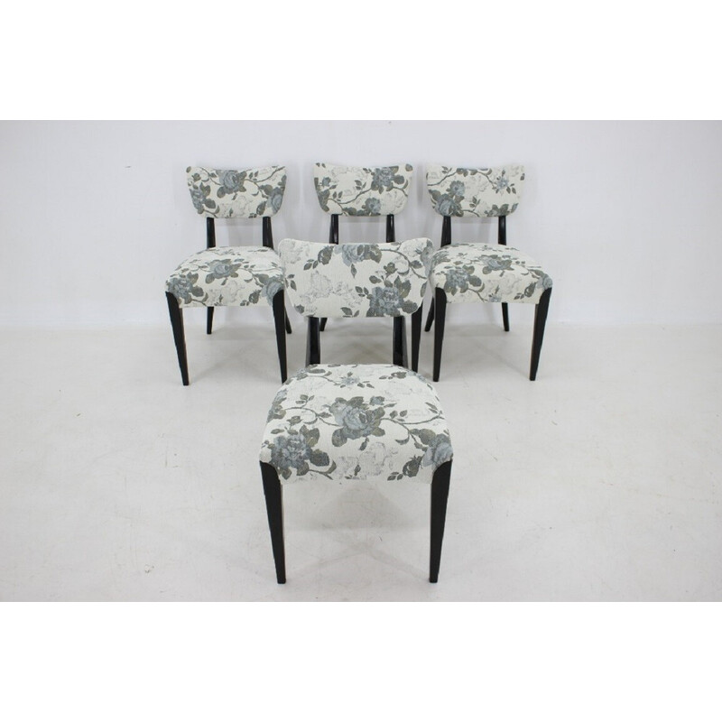 Set of 4 vintage dining chairs by Jindrich Halabala, Czechoslovakia 1950s