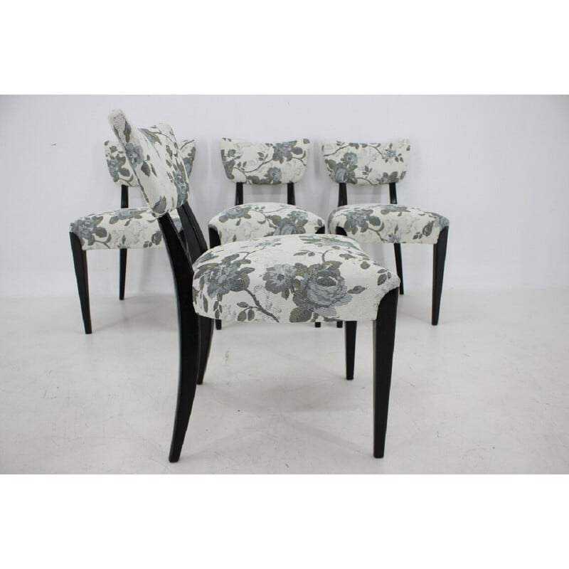 Set of 4 vintage dining chairs by Jindrich Halabala, Czechoslovakia 1950s