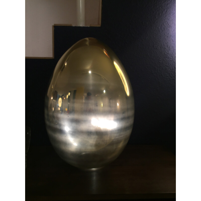 Vintage gouden eierlamp in glas, 2000