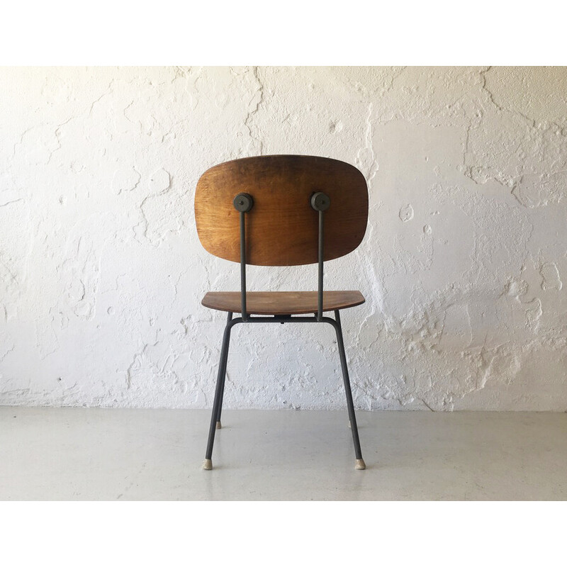 Vintage beukenhouten stoel van Wim Rietvield voor Gispen, 1952
