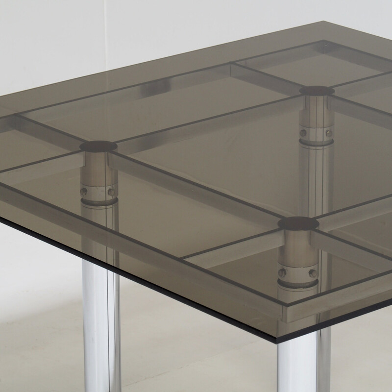 Vintage "square" chrome table by Tobia and Afra Scarpa for Gavina, Italy 1967s