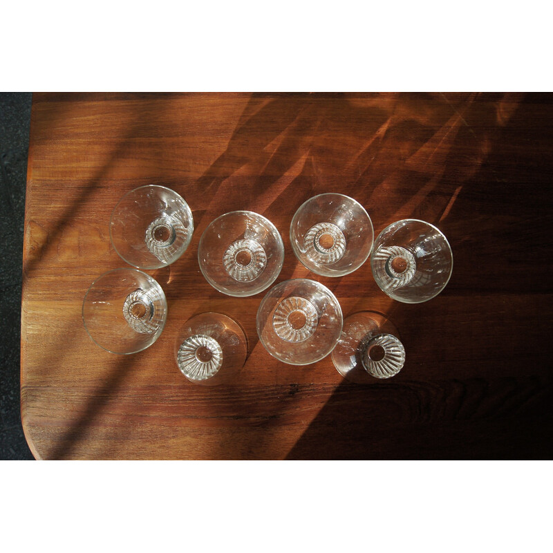 Set of 8 vintage crystal cocktail glasses