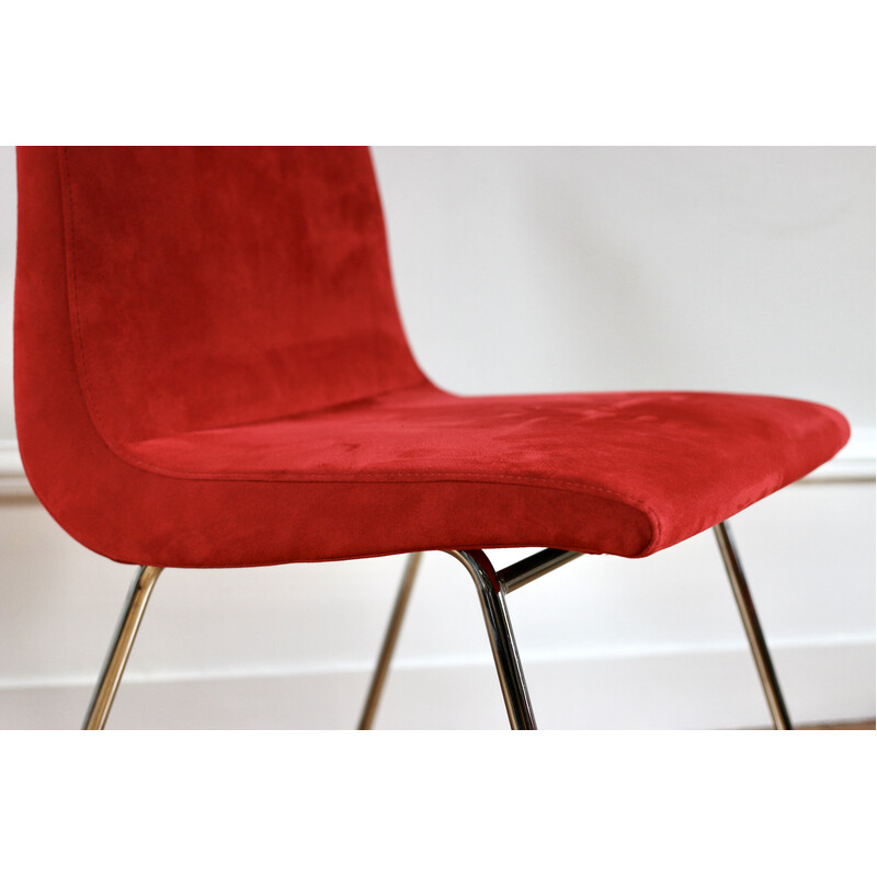 Set of 4 vintage alcantara chairs by Pierre Paulin for Ligne Roset