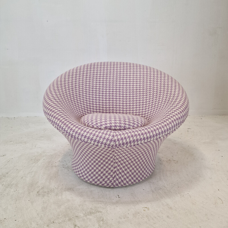 Vintage fabric armchair and ottoman by Pierre Paulin for Artifort, 1960s