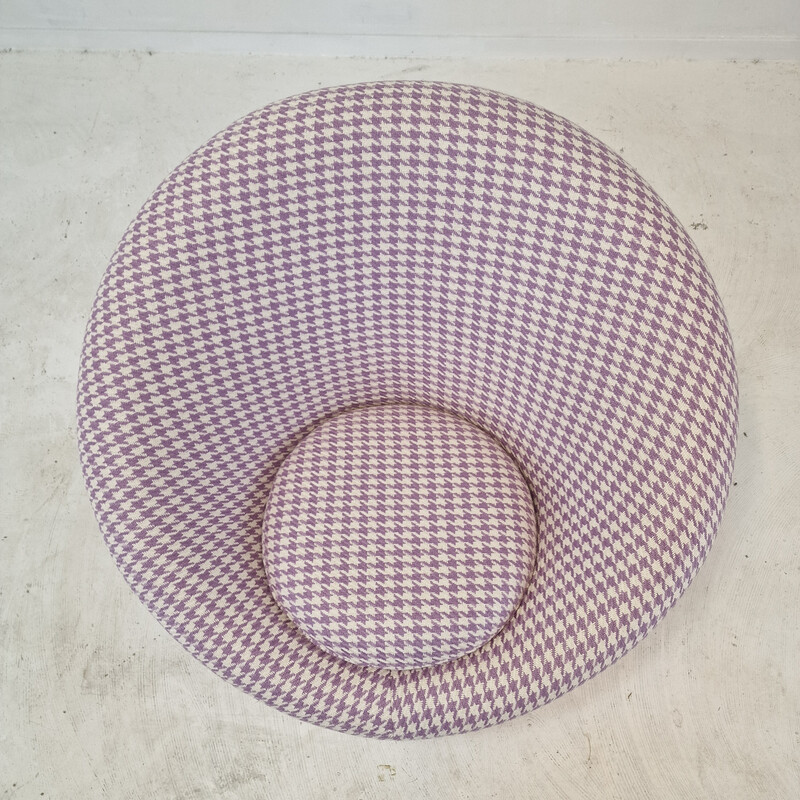 Poltrona e pouf in tessuto vintage di Pierre Paulin per Artifort, anni '60