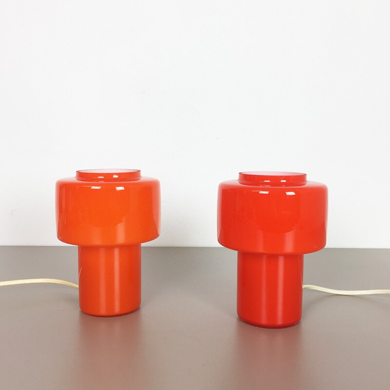 Pair of modernist table lights for Luxus Vittsjö by Uno & Östen Kristiansson - 1970s