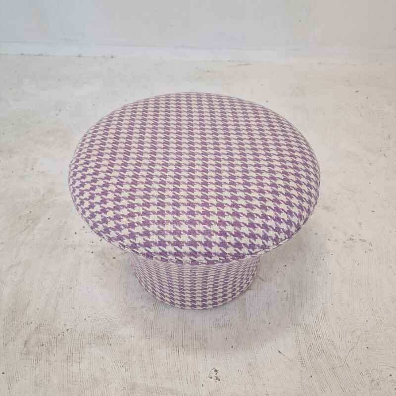 Poltrona e pouf in tessuto vintage di Pierre Paulin per Artifort, anni '60