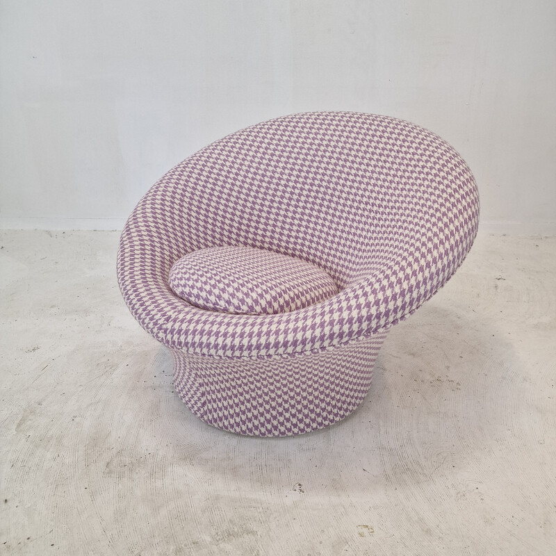 Vintage fabric armchair and ottoman by Pierre Paulin for Artifort, 1960s