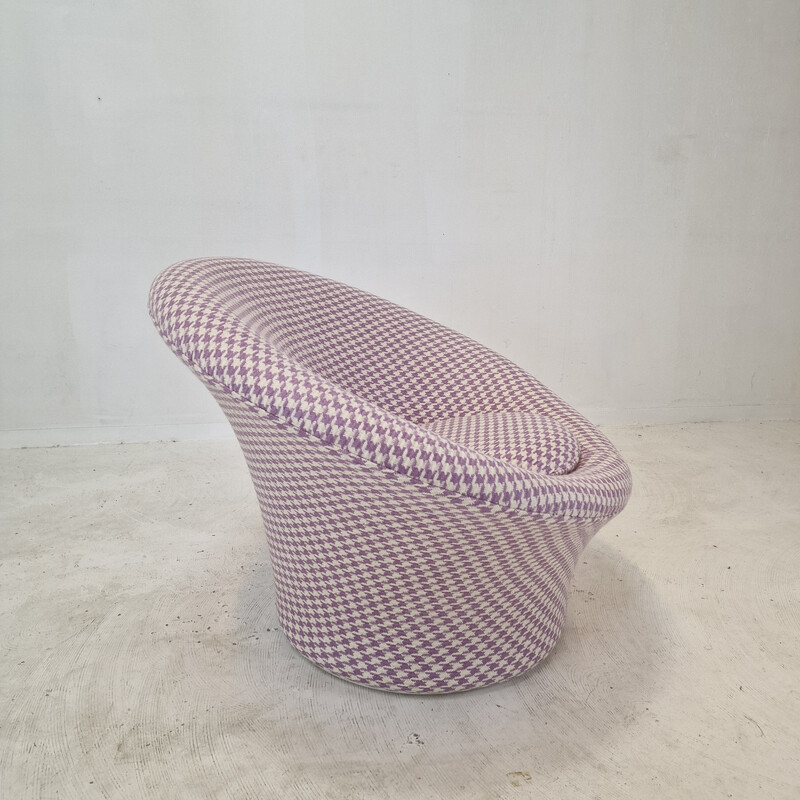 Poltrona e pouf in tessuto vintage di Pierre Paulin per Artifort, anni '60