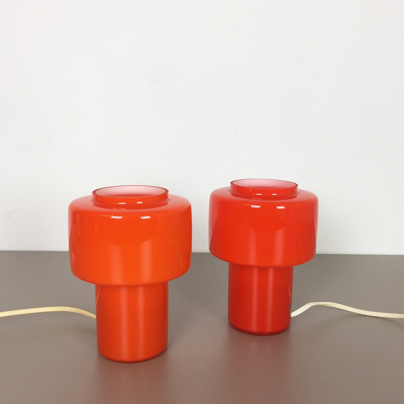 Pair of modernist table lights for Luxus Vittsjö by Uno & Östen Kristiansson - 1970s