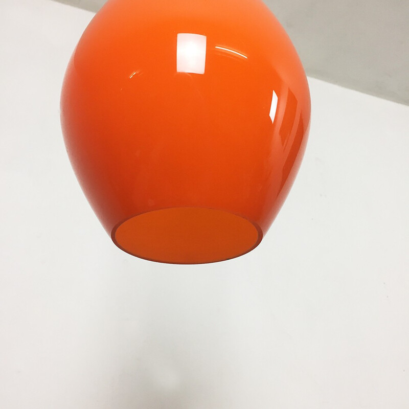 Danish orange glass hanging Light by Holmegaard - 1960s