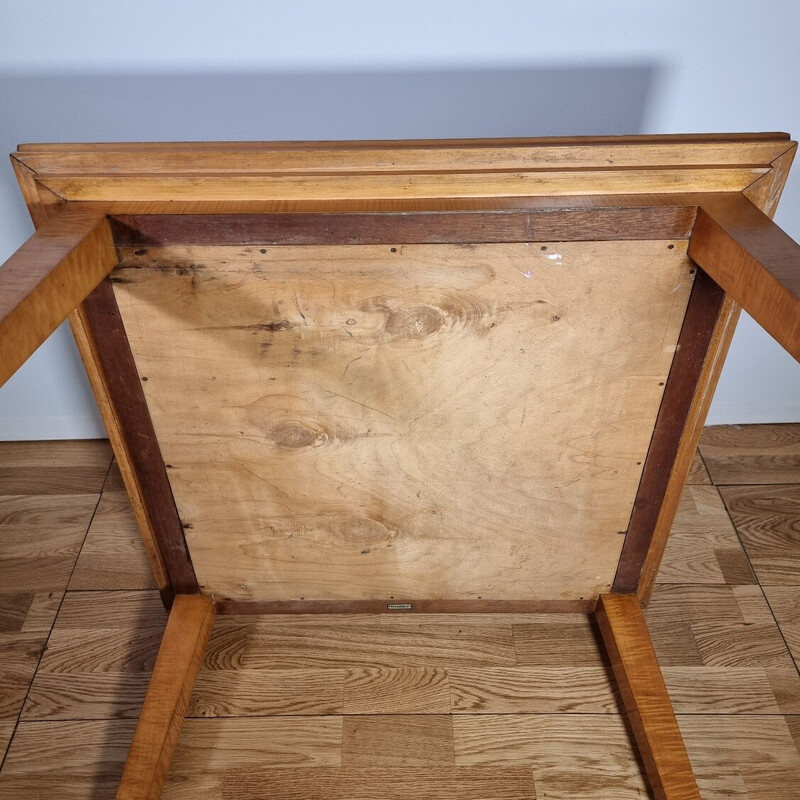 Vintage Thonet game table in sycamore, amaranth and wood veneer, 1950s