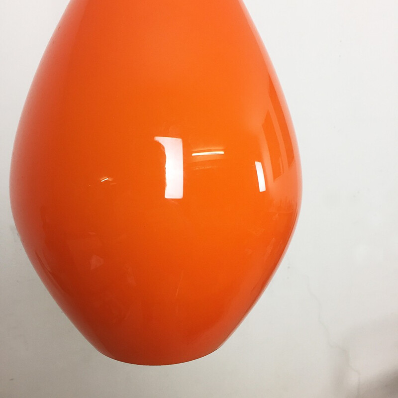 Danish orange glass hanging Light by Holmegaard - 1960s