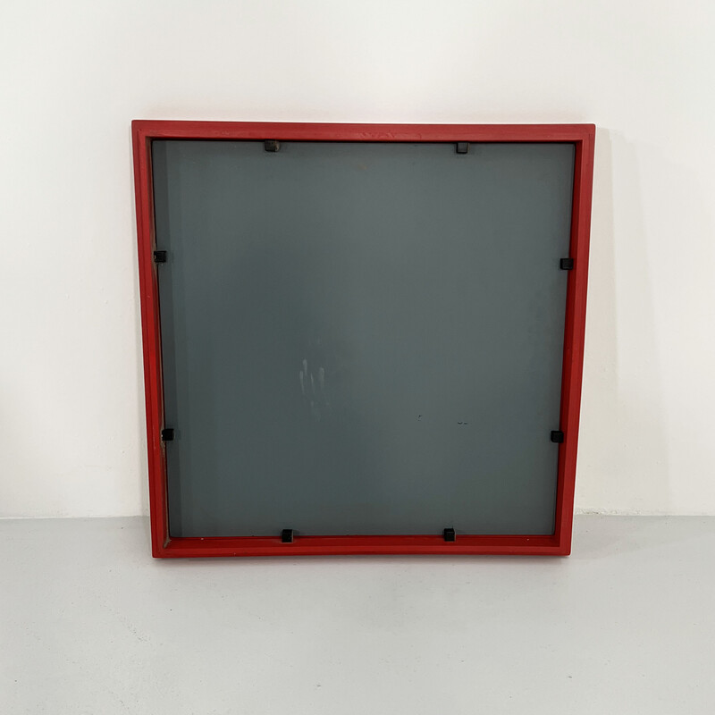 Vintage mirror 4727 in red polyurethane by Anna Castelli Ferrieri for Kartell, 1980s