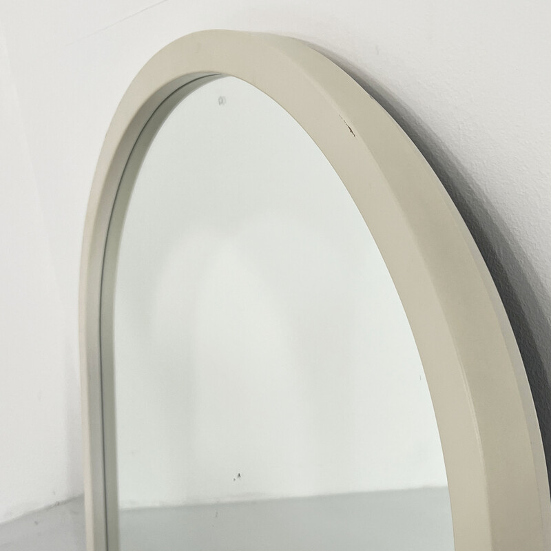 Vintage 4720 mirror with white frame by Anna Castelli Ferrieri for Kartell, 1980s