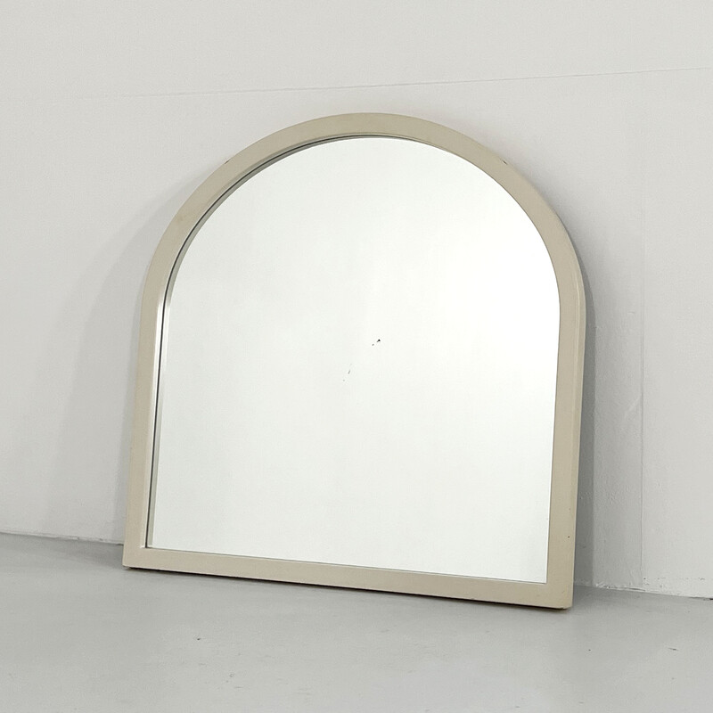 Vintage 4720 spiegel met witte lijst van Anna Castelli Ferrieri voor Kartell, jaren 1980