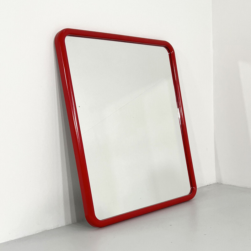 ondergronds Sada tekst Vintage spiegel met rode plastic lijst van Carrara