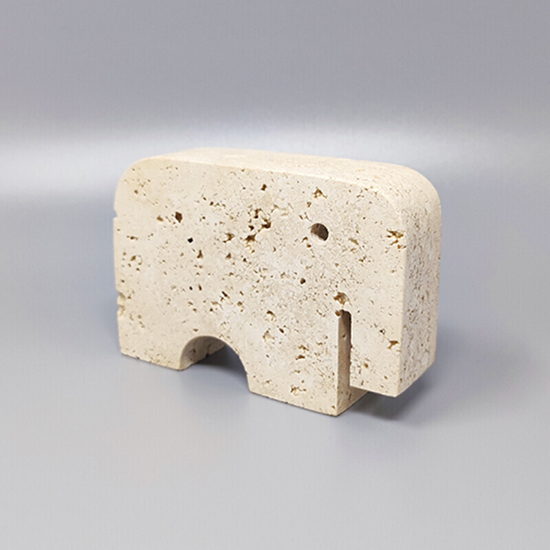 Elefanten-Skulptur aus Travertin von Enzo Mari für F.lli Mannelli, Italien 1970er Jahre