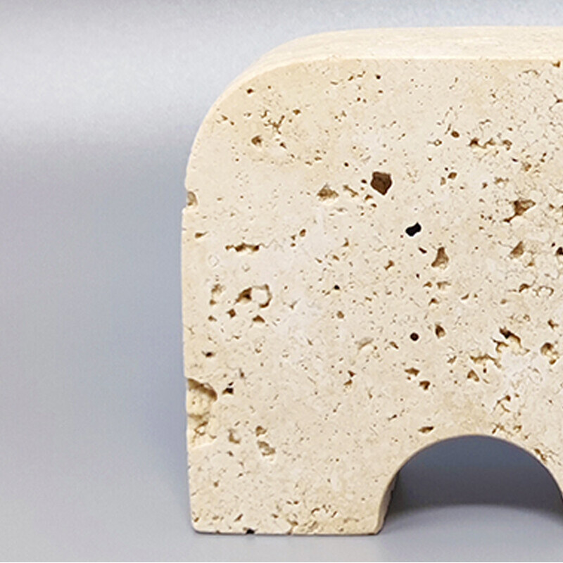 Vintage elephant sculpture in travertine by Enzo Mari for F.lli Mannelli, Italy 1970s