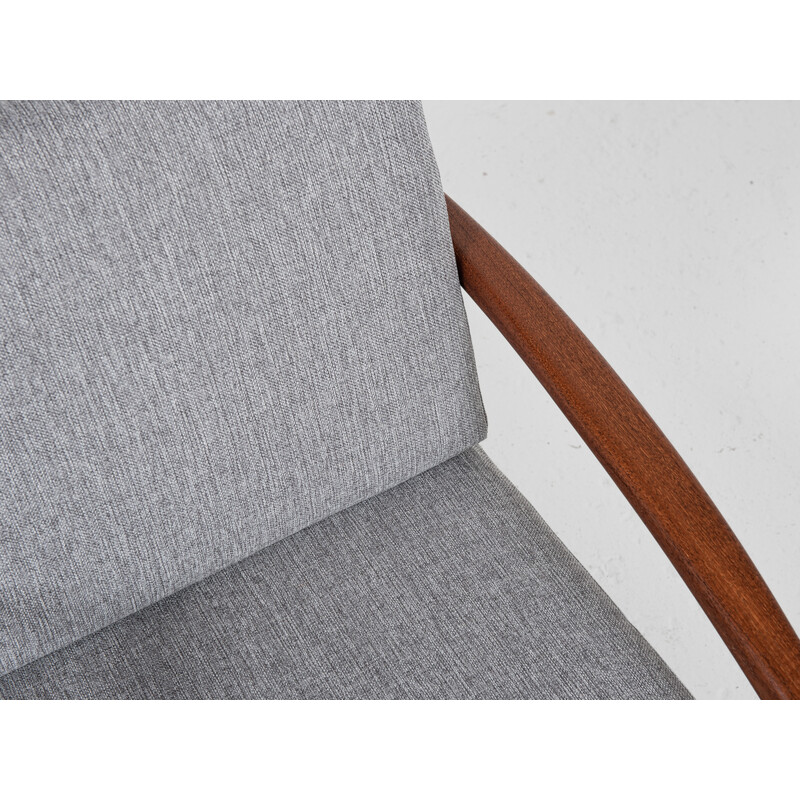 Vintage "Paper Knife" armchair in teak and fabric by Kai Kristiansen for Magnus Olesen, Denmark 1960s