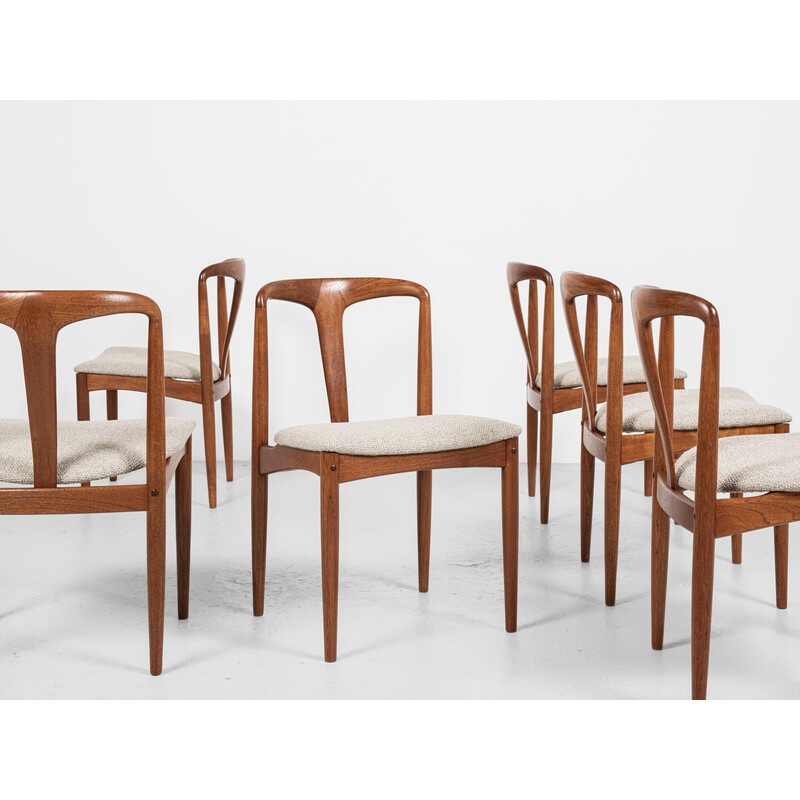 Ensemble de 6 chaises Juliane danoises vintage en teck par Johannes Andersen pour Uldum, 1960