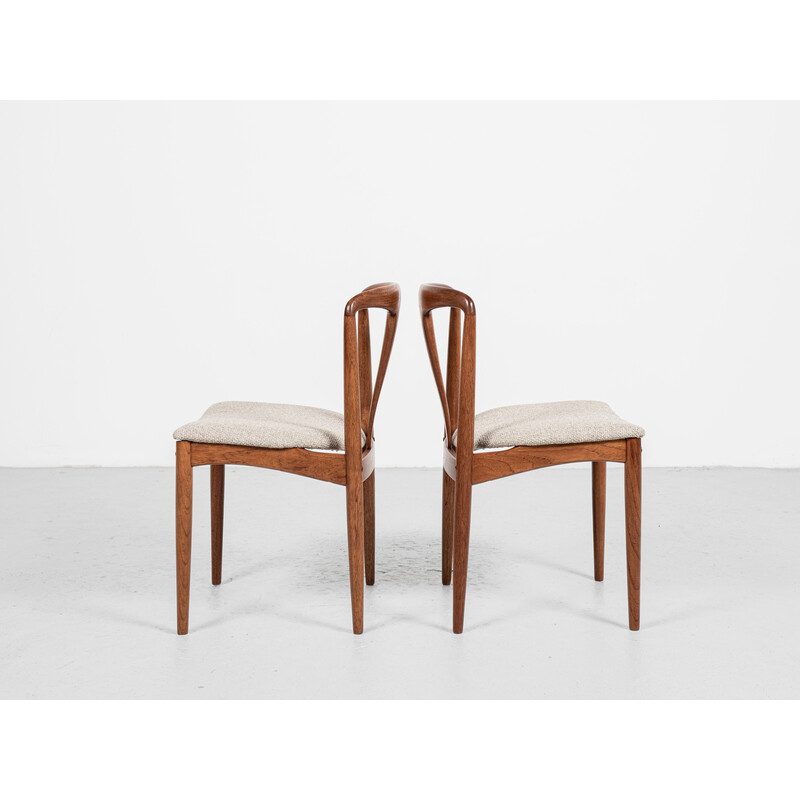Conjunto de 6 cadeiras Juliane dinamarquesas em teca de meados do século por Johannes Andersen para Uldum, década de 1960