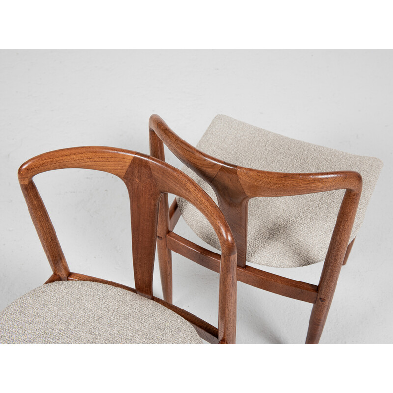 Set di 6 sedie danesi Juliane di metà secolo in teak di Johannes Andersen per Uldum, 1960