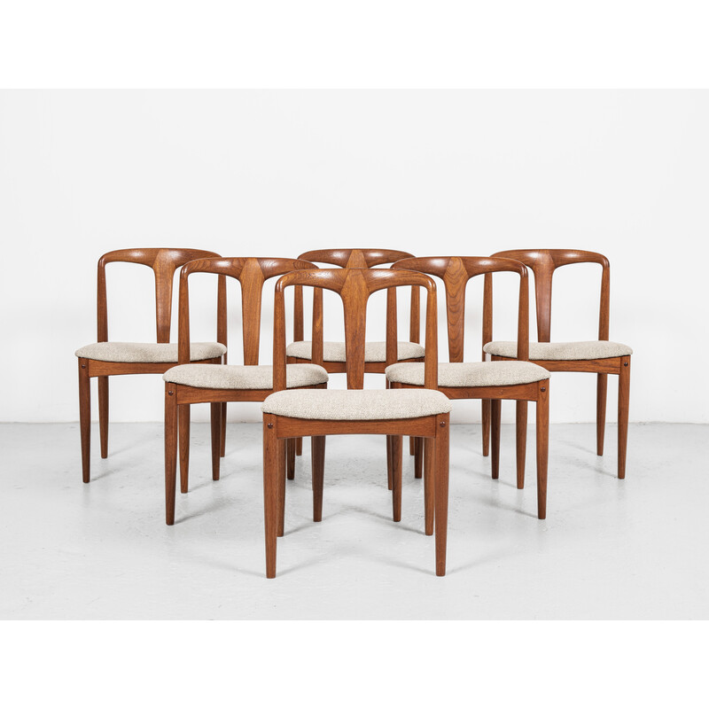 Set di 6 sedie danesi Juliane di metà secolo in teak di Johannes Andersen per Uldum, 1960