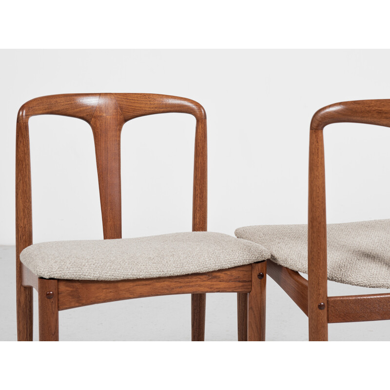Conjunto de 6 cadeiras Juliane dinamarquesas em teca de meados do século por Johannes Andersen para Uldum, década de 1960