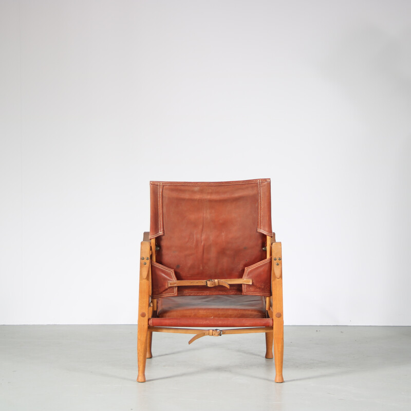 Vintage Safari fauteuil van Kaare Klinkt voor Rud Rasmussen, Denemarken 1950