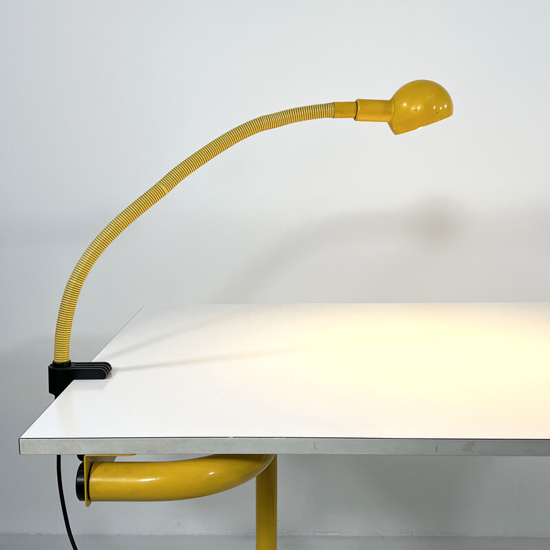 Vintage yellow Hebi desk lamp by Isao Hosoe for Valenti, 1970s