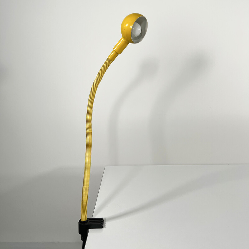 Lámpara de sobremesa Hebi vintage amarilla de Isao Hosoe para Valenti, años 70